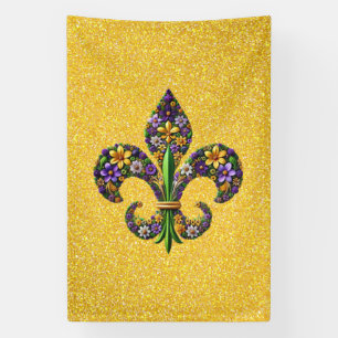 Lona Floral Mardi Gras fleur de lis