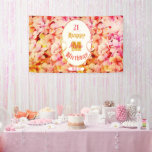 Lona Floral Modern Elegant 21st Happy Birthday Fiesta<br><div class="desc">Monograma moderno y nombre en un marco vintage elegante con fondo floral de hortensias que cambian los tonos de rosa gradiente y amarillo. Sencillo estilo vintage romántico para una fantástica fiesta de cumpleaños. Personalizar edad,  monograma y nombre.</div>