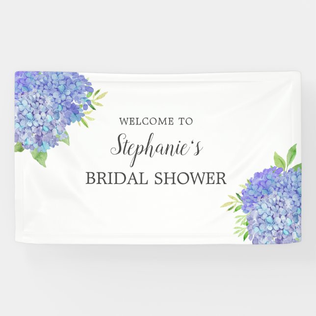 Lona Floral Purple Hydrangea Bridal Ducha Bienvenida (Horizontal)
