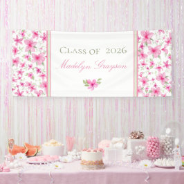Lona Floral Rosa | Azalea Acuarela | Graduación