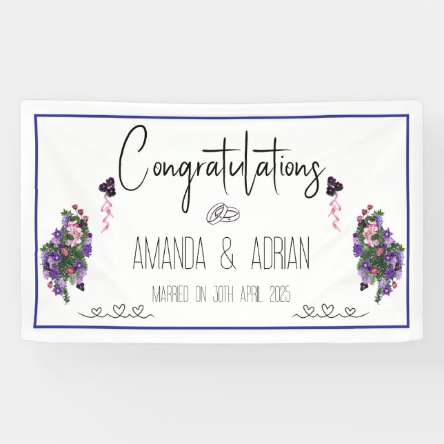 Lona Floral rosa y morada (Horizontal)