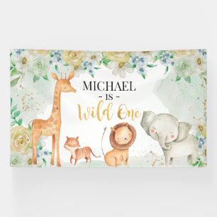 Lona Floral Safari Wild One Banner