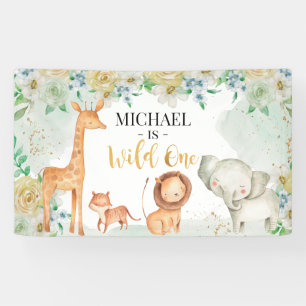 Lona Floral Safari Wild One Banner