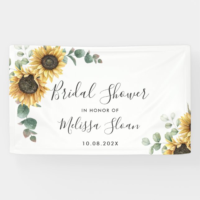 Lona Floral Sunflower Eucalyptus Greenery Bridal Shower (Horizontal)