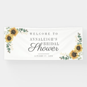 Lona Floral Sunflower Moderno Bridal Shower Bienvenida
