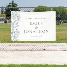 Lona Florales grises modernos son bienvenidos a pancart