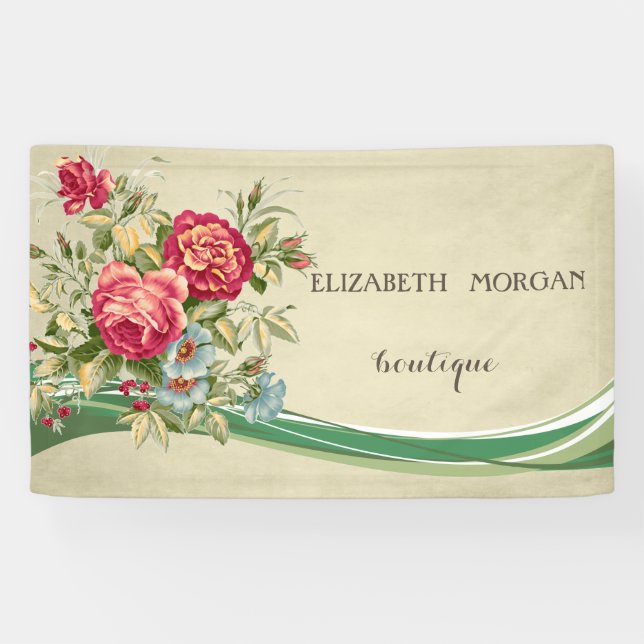Lona Flores Chic Modernas Elegantes (Horizontal)