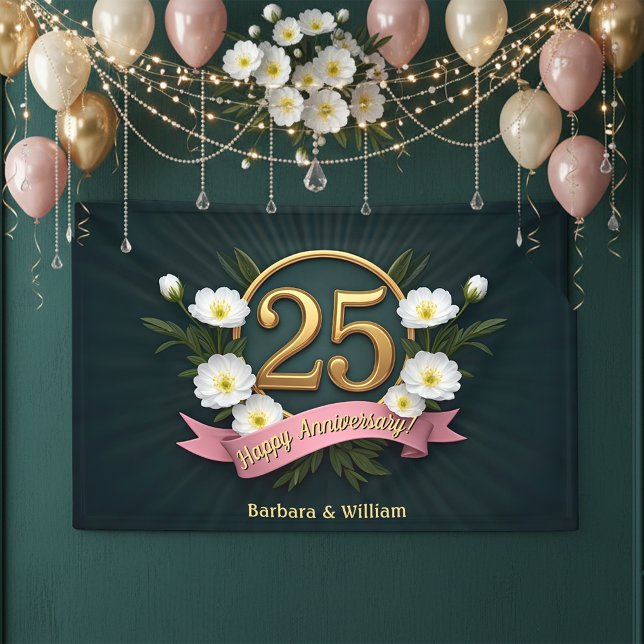 Lona Flores de anémona blanca 25 años de Boda (Subido por el creador)