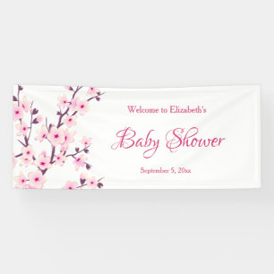 Lona Flores de cerezo Personalizado blanco rosado Baby 