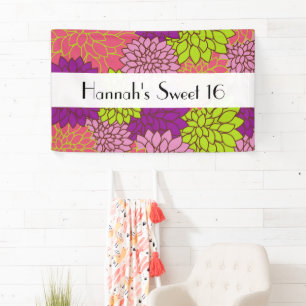 Lona Flores de Dahlia, flores de colores, dulces 16