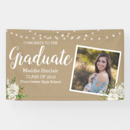 Lona Flores de foto String Lights Tan Graduación