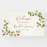 Flores de Fresa Silvestre Dulce Roja Banner de Bod
