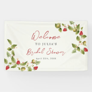 Lona Flores de Fresa Silvestre Dulce Roja Banner de Bod