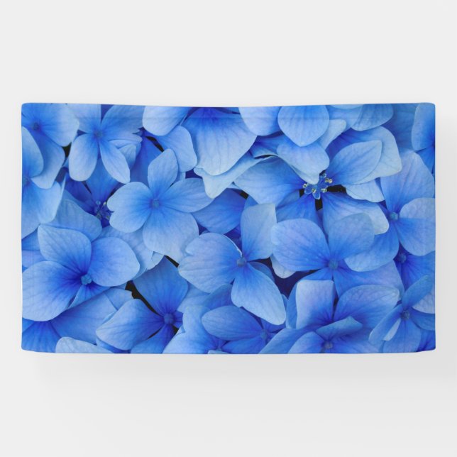 Lona Flores de Hortensia Azules (Horizontal)