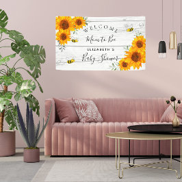 Lona Flores de madera rústicas de Baby Shower mamá a la