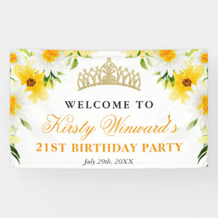 Lona Flores de margaritas Cumpleaños de bienvenida