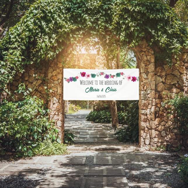 Lona flores de romance de jardín boda blanco Banner (Subido por el creador)