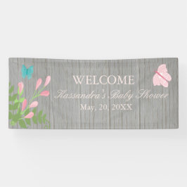 Lona Flores en la floración con la bandera de Baby