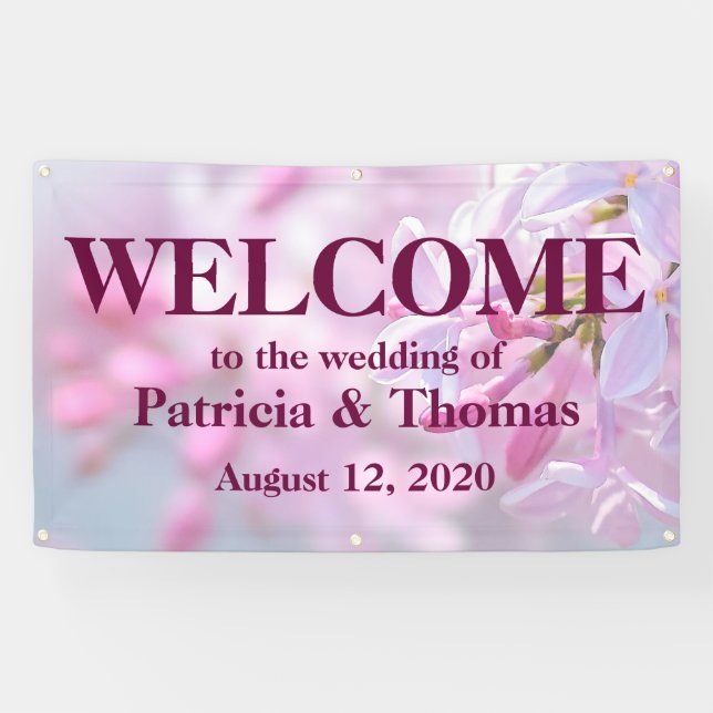 Lona Flores lilacas rosas (Horizontal)