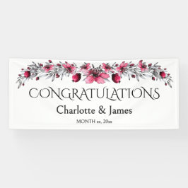 Lona Flores rojas acuarelas, Boda