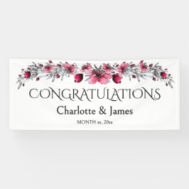 Lona Flores rojas acuarelas, Boda