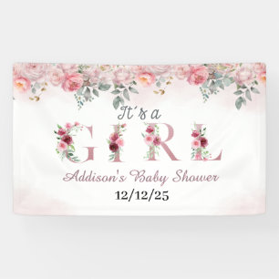 Lona Flores Rosadas Baby Shower
