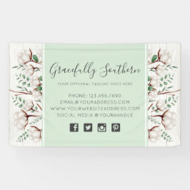 Lona Flores rusticas de algodón del sur en madera blanc