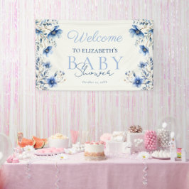 Lona Flores salvajes azules oscuras y polvorientas Baby