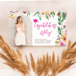 Lona Flores silvestres brillantes felicitaciones rosada