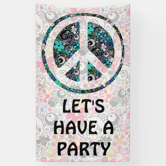 Lona Flower Power Peace signo II + tu trasero. e ideas (Vertical)