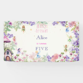 Lona Flutter y twirt Fairy garden watercolor cumpleaños