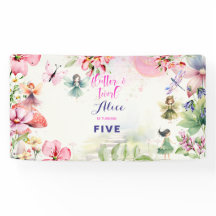 Flutter y twirt Fairy garden watercolor cumpleaños
