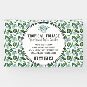 Lona Folaje Tropical de Palma Hojas y Verdor Acuarela