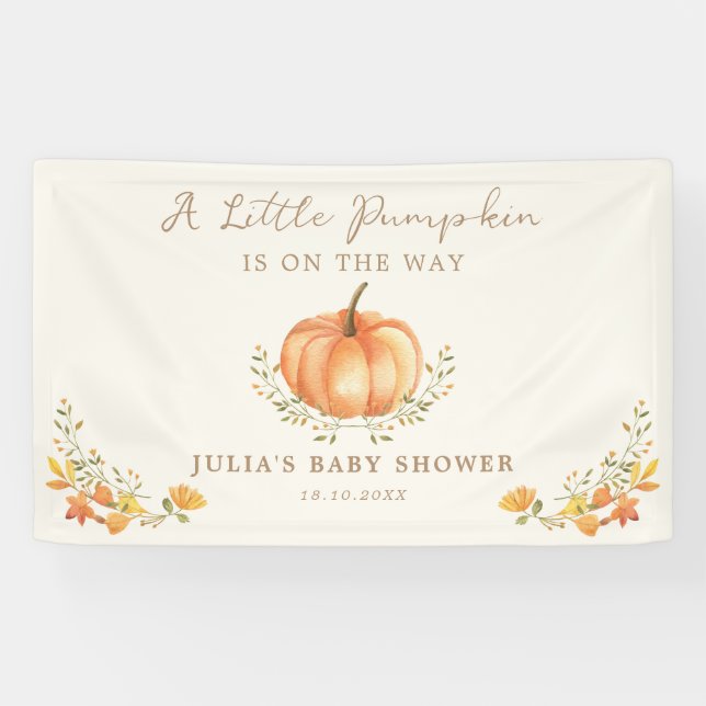 Lona Foliage del Boho Pumpkin Fall Baby Shower (Horizontal)