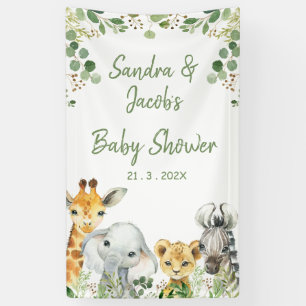 Lona Foliage verde Eucalyptus Safari Baby Shower