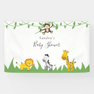 Lona Fondo adorable de safari para baby shower Animales