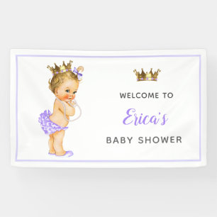 Lona Fondo Baby Shower Purple Vintage Princess
