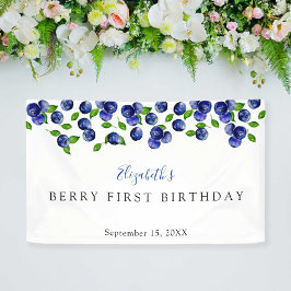 Lona Fondo de Berry Blueberry First Birday Simple