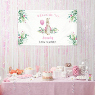 Lona Fondo de bienvenida Baby Shower de Peter Rabbit