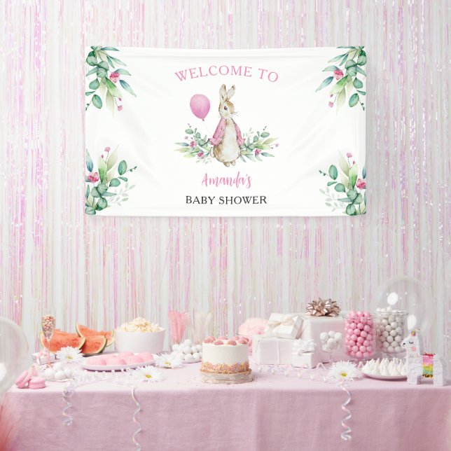 Lona Fondo de bienvenida Baby Shower de Peter Rabbit (Fiesta)