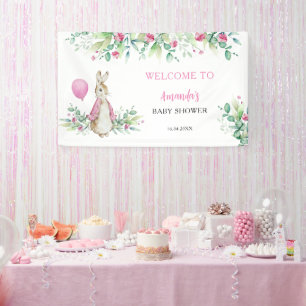 Lona Fondo de bienvenida Baby Shower de Peter Rabbit