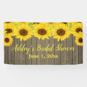 Lona Fondo de boda de girasoles Propiedad de madera rús
