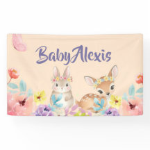 Fondo de fiesta de bebé de animal lindo floral