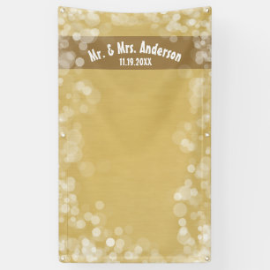 Lona Fondo de foto de boda personalizada Mr. & Mrs Gold