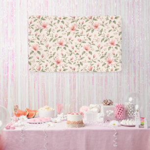 Lona Fondo floral sin costuras de flor de cerezo rosa s