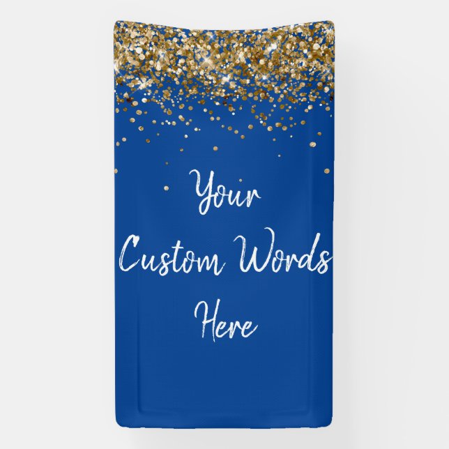 Lona Fondo personalizado para fiesta de cumpleaños azul (Vertical)