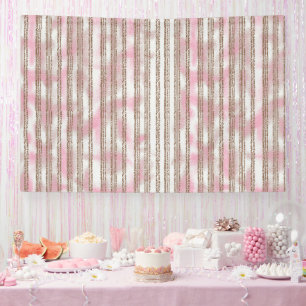 Lona fondo rayado rosa y blanco