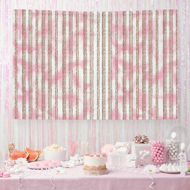 Lona fondo rayado rosa y blanco (Fiesta)