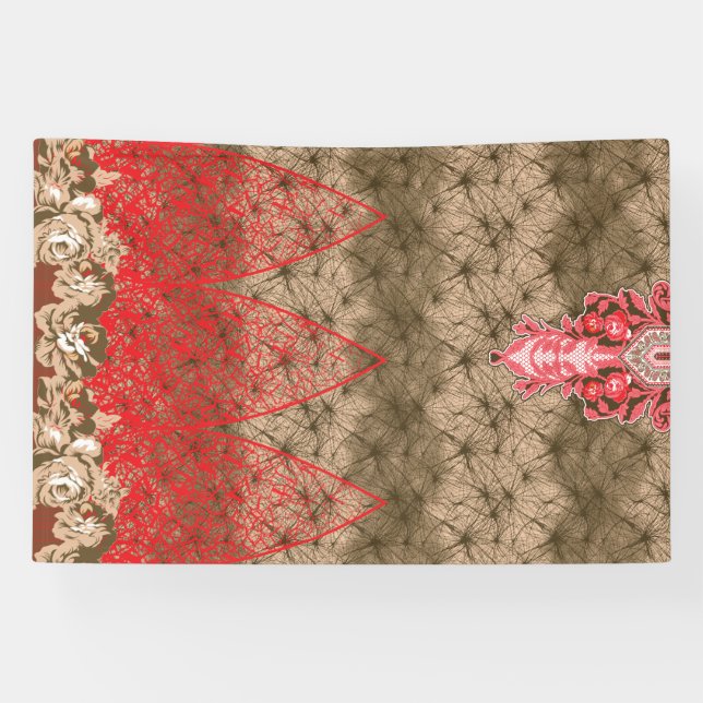 Lona fondo rojo y marrón con borde rojo (Horizontal)