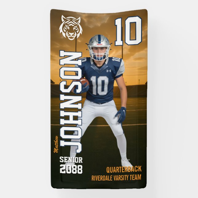Lona Football Player Custom Sports Senior Night (Vertical)